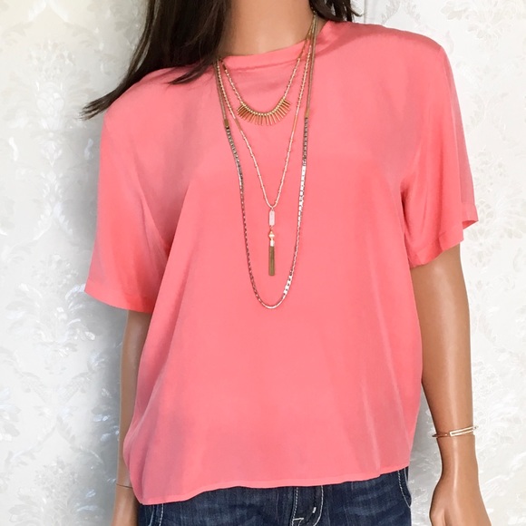 Oscar de la Renta Tops - 🚨 GONE TODAY🚨Oscar De La Renta Coral Silk Top